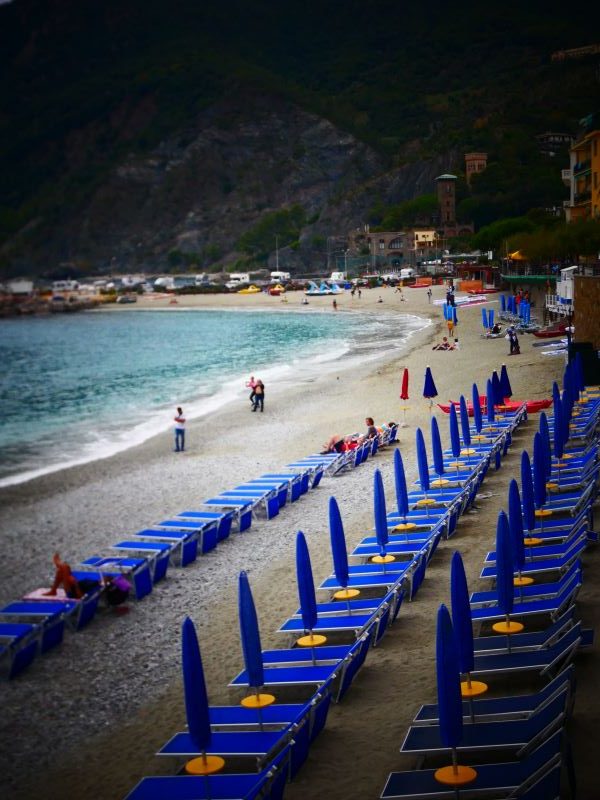 Picturesque beaches are tucked into coves that line the Cinque Terre.