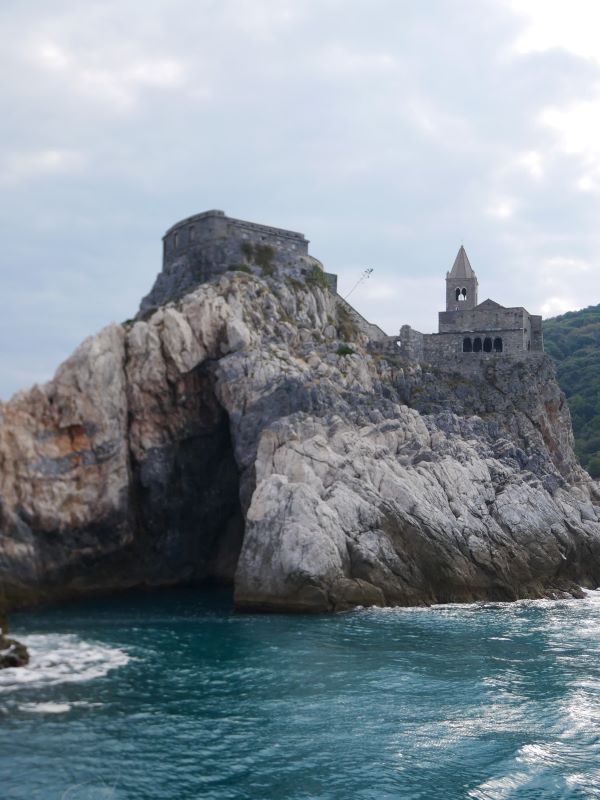 View the village of Porto Venere from the ferry en route to Cinque Terre.