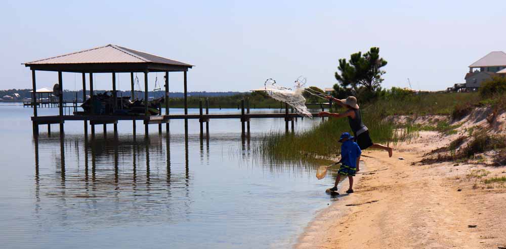 Fishing in the shallow waters of Little Lagoon 