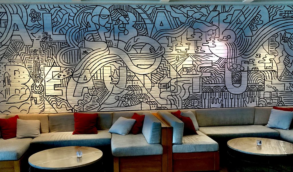 mural at the lodge