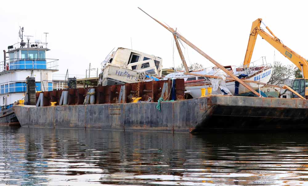 Salvage companies have most of approximately 572 vessels cleared from the water in Orange Beach after Hurricane Sally 