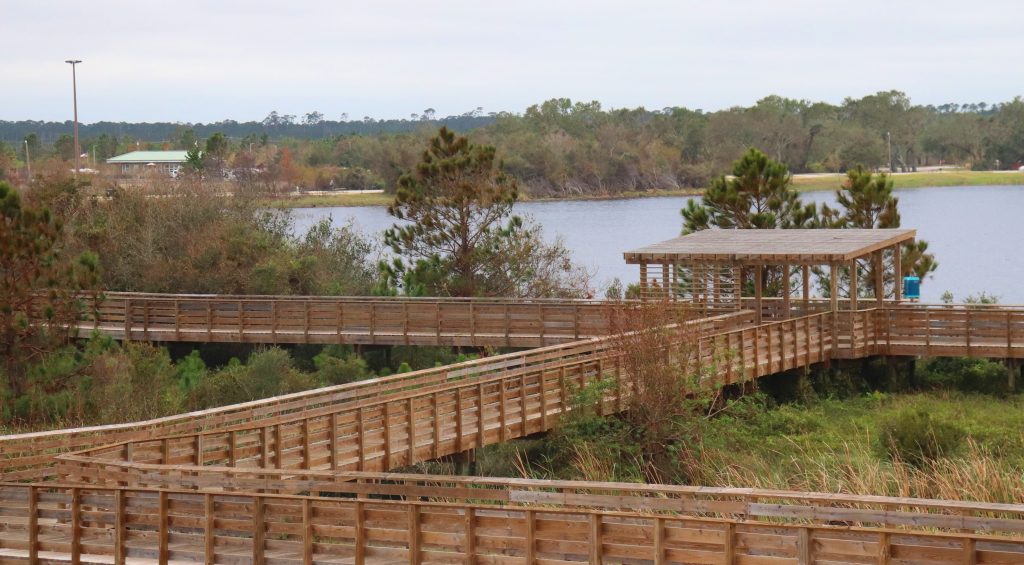 Boardwalks leading to the backcountry trails