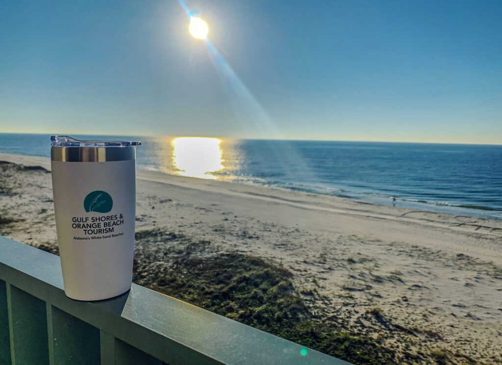 A beach view from from The Lodge at Gulf State Park